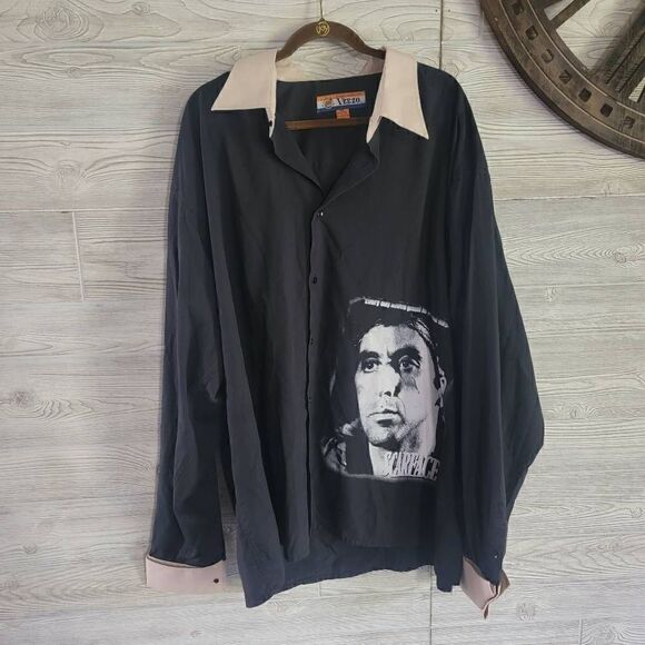 Veezo Vintage Scarface Buttom Down SZ 4XL Tony Montana RARE - Picture 3 of 7